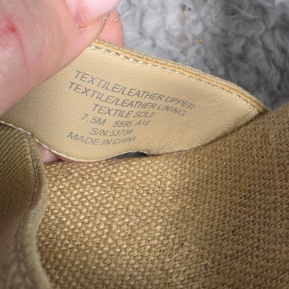 Tory Burch Frieda Espadrille Wedge‎ Sandals Beige Ankle Strap Women 7.5M NEW